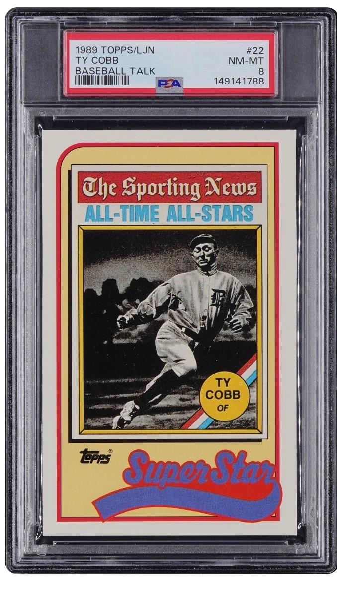 1989 TOPPS LJN BASEBALL TALK TY COBB #22 SPORTING NEWS ALL STARS PSA 8 (POP 3)