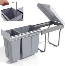 ybaymy Pull out Kitchen Bin, 10l+20l Built-In Cupboard Bins for Kitchen