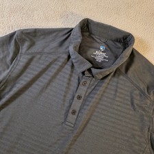 Kuhl Mens Large Charcoal Gray Striped Short Sleeve Performance Polo Shirt 108846