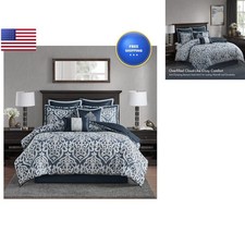 Madison Park Odette Cozy Comforter Set Jacquard Damask Medallion Design