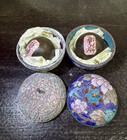 Two Antique/ Vtg. Brass Boxes of Chinese Agarwood Small Balls — photo 1