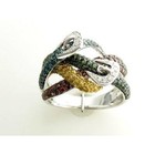 LeVian Ring Multi-Color Diamond Band Ring in 14K White Gold 1 3/4 cts Size 7 — photo 1