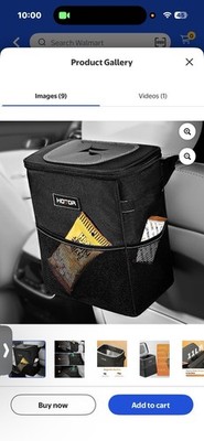 HOTOR Car Trash Can with Lid and Storage Pockets - 100% Leak-Proof Organizer, Wa