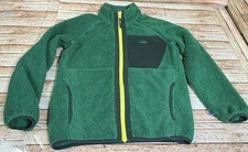 LL Bean Sherpa Fleece Jacket Kids Size Medium 10-12 Green