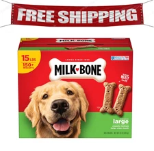 Milk-Bone Original Flavor, Large Crunchy Dog Treat Biscuits, 15 lbs.