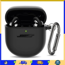 Silicone Case for Bose QuietComfort Earbuds II Ultra Shockproof Cover Black