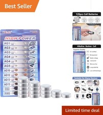 Comprehensive 120pc Battery Set - CR2032, AG, LR & More for Ultimate Convenience