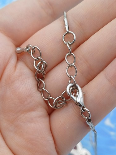 Beautiful Modern Silver Tone, Red & Purple Gem Detailed Pendant Chain Necklace - Picture 13 of 14