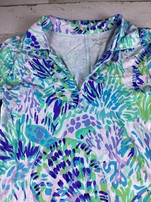EUC Lilly Pulitzer XS Quincy UPF 50+ Shell Of A Party Summer Beach Midi Dress