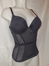 💝 Gorgeous Black AGENT PROVOCATEUR Underwired boned corset basque top size 36D