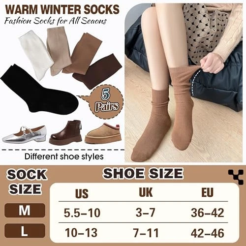 Calcetines finos de lana merino cálidos de invierno cómodos medianos caqui/beige/negro Foto 4 de 4