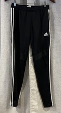 Adidas Climacool Black 3-White Stripe Track Pants Ankle Zip Size XS Women  s
