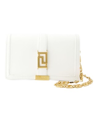 Greca Goddess Geldbörse Mit Kette - Versace - Leder - Weiß Weiblich Weiß One