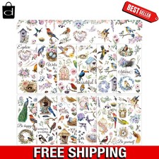 12 Sheets Rub on Transfers for Crafts and Furniture Spring Birds Flowers Rub ...