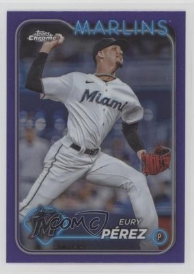 2024 Topps Chrome Purple Refractor 99/250 Eury Perez Eury Pérez #6 0a4r