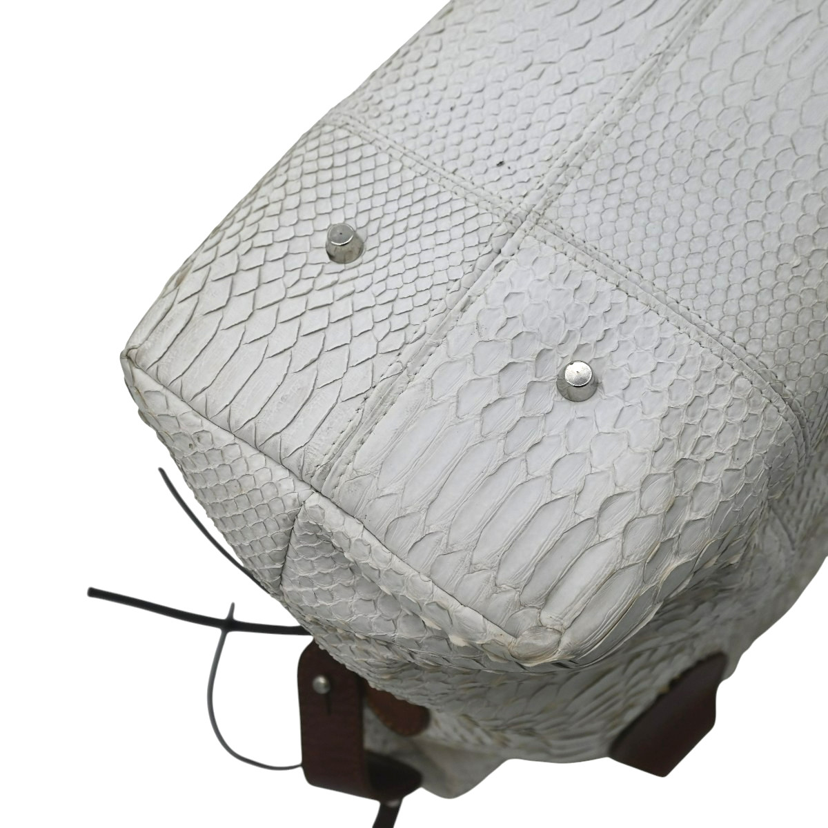 Pauric Sweeney White Python Leather Shoulder Bag - image 11