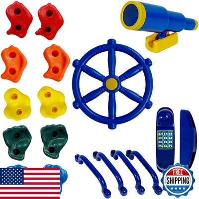 RedSwing Pirate Ship Wheel Telescope Rock Climbing Holds Handles Kids Playground