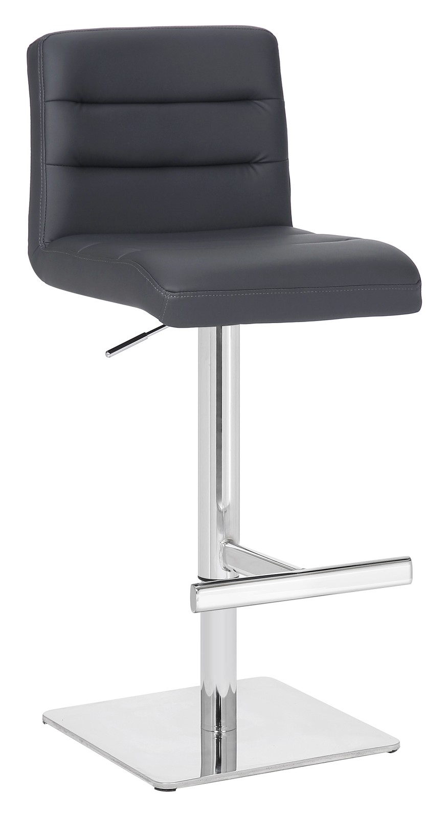 Lamboro Grey Luscious Deluxe Breakfast Bar Stool, Chrome Footrest, Adjustable Swivel Gas Lift, Kitchen Bar & Home Barstool, Charcoal - Image 2