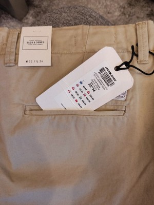 Jack Jones White Pepper Noons Chino W32/L34