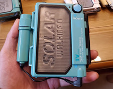 1pcs SONY WM-F107 blue-green Cassette Player