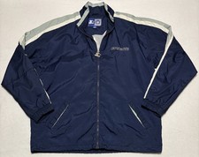 Vintage Starter Dallas Cowboys Jacket Men's Large Blue Windbreaker Full Zip NFL