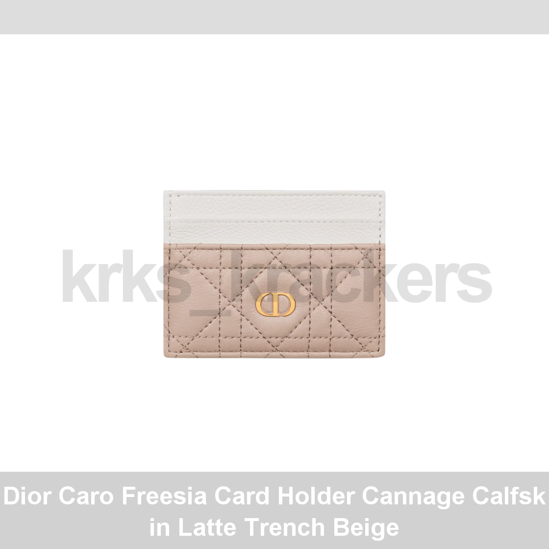 Dior Caro Freesia Card Holder in Cannage Calfskin Latte Beige
