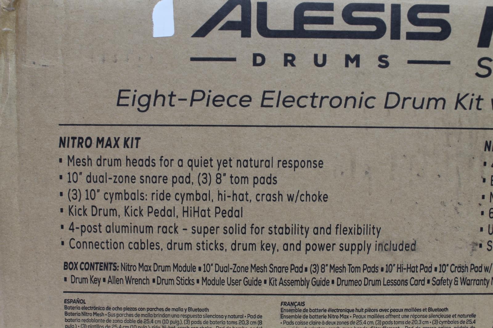 Alesis Nitro Max 8-Piece Electronic Drum Kit w/ Mesh Heads & Bluetooth, Red