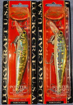 Lot of 2 ~Lucky Craft Pointer 100 SP Suspending 4'' ~Aurora Brown Limited Run