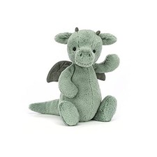 Jellycat BASHFUL DRAGON Medium pre-loved soft sage green mythical