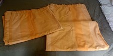 Pair of Vintage Mustard Yellow Striped Curtains 92"w x 85"d Retro