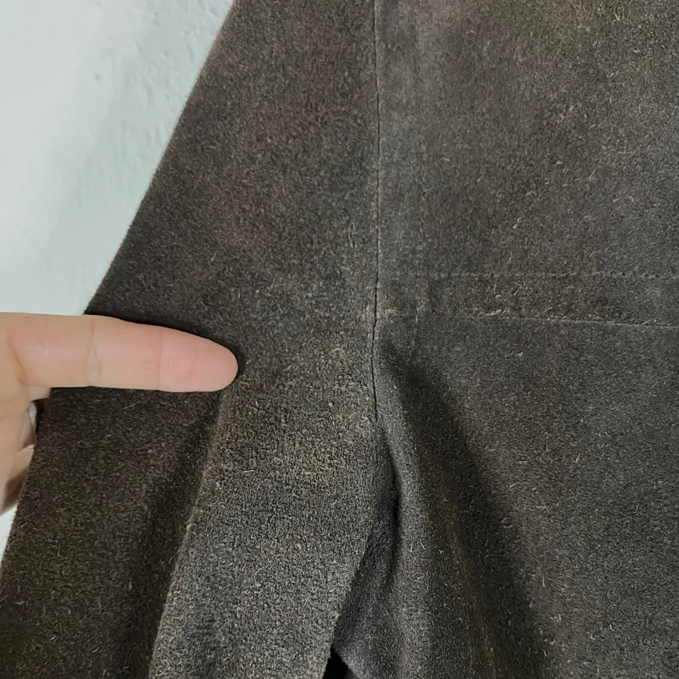 Chaqueta de cuero de gamuza vintage J.CREW para hombre pequeña lana acolchada forrada abrigo granero Foto 3 de 4