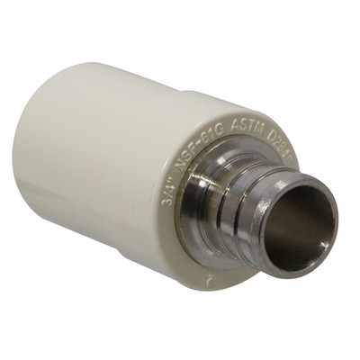 25 Pack  XFITTING 3/4'' Pex -B x 3/4'' CPVC Transition Coupling, Lead Free Brass