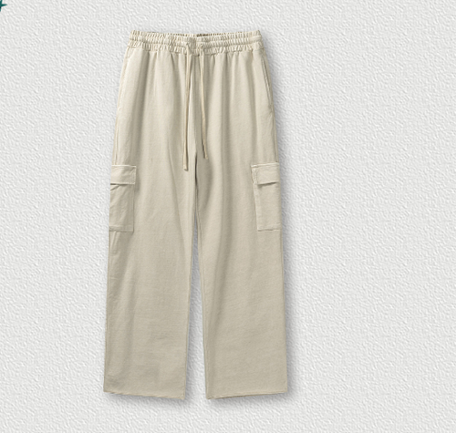 Men's Loose Straight Leg Multi Pockets Pants Elastic Waist Cargo Overall Trouser - Picture 27 of 28