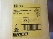 (100) Erico Caddy 16P58 Hanger Bracket Assembly for 1" Conduit NEW! Fresh Stock