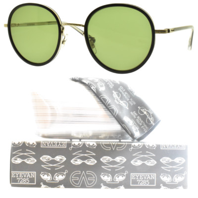 Neu Eyevan 7285 E-0501-SG BK / S BLACK/Silber Rund Vollrahmen Unisex Sonnebrille