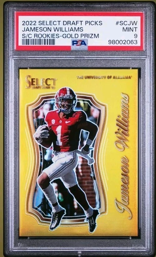 Jameson Williams Panini Select Draft Picks Select Certified Rookies #SCJW Gold Prizm