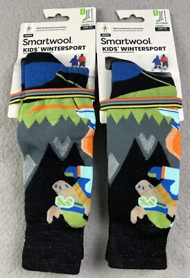 Lot Of 2 Smartwool Kids Wintersport Full Cushion Ski Over The Calf Socks Sz M