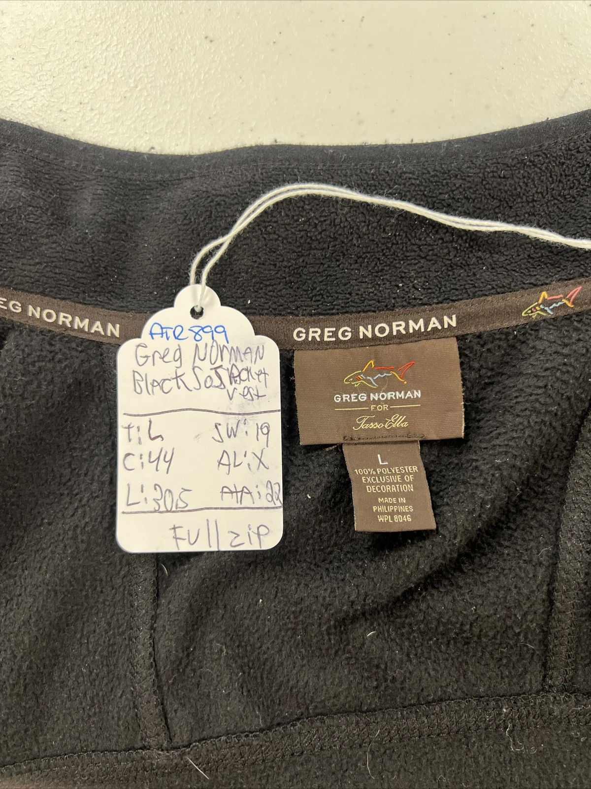 Greg Norman Men's Black Zip Poly Fleece Vest Large $158 Tasso Elba - product detail image 8