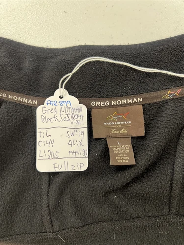 Greg Norman Men's Black Zip Poly Fleece Vest Large $158 Tasso Elba image 8