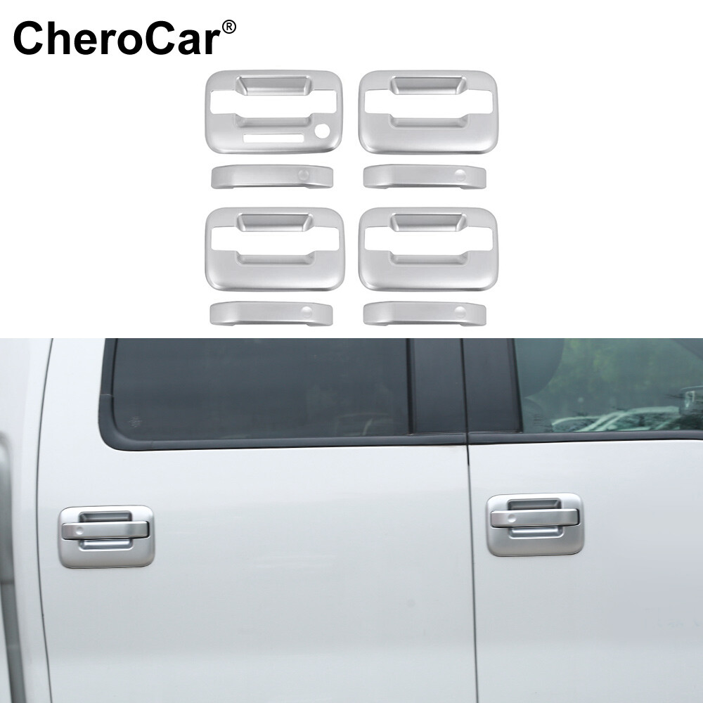 Silver Car Door Handle Cover Protector Shell Trim For 2009-2014 Ford F150 Raptor