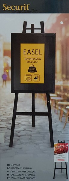 Staffelei Verstellbar, Aus Holz, Securit Easel, Schwarz EZL-BL-165, Neu-image