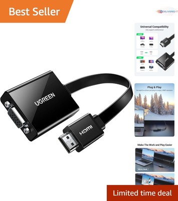 4K Ready HDMI to VGA Converter with Integrated Audio Jack for Enhanced Viewing