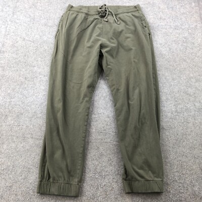 ZARA Pants Womens XL Green Career Wear Trousers Elastic Cuff