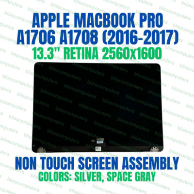 13'' Apple MacBook Pro A1708 Mid 2017 EMC 3164 LED LCD Screen Assembly Silver