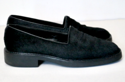 SAINT LAURENT mens pony hair slip on shoes Saint Laurent Mens Black/White Pony Hair Zebra Print Slip On  main image 3