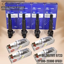 4x Uf651 Ignition Coil Ngk Spark Plug For Kia Soul Forte Hyundai Elantra New