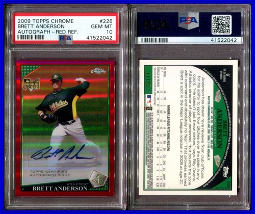 Brett Anderson [Autograph Red Refractor] #226 2009 Topps Chrome card