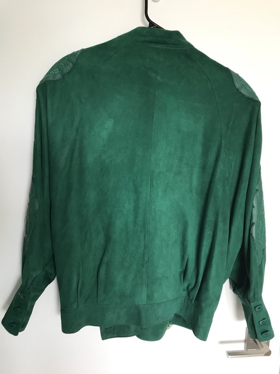 Leather Suede Jacket Vintage 80s 90s Semplice Sport Butterfly