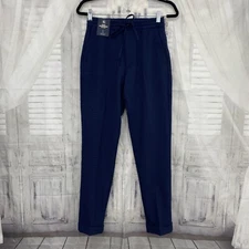 Hart Schaffner Marx Small Pants Blue Texture Jogger Drawstring Straight Flat B31