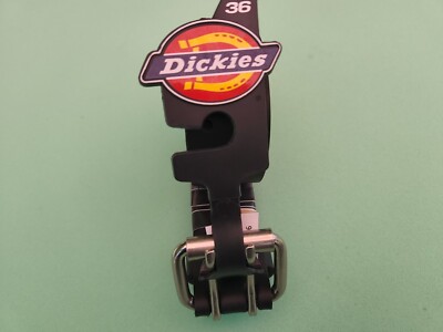Dickies casual Men's genuine Leather Double Prong Belt Black belt size 36 new